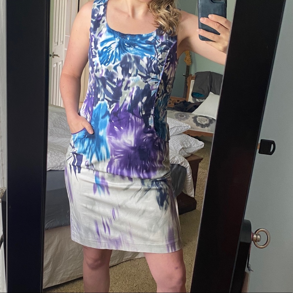 ***SOLD***Beautiful Blue and Purple Cleo Shift Dress